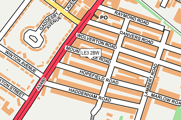 LE3 2BW map - OS OpenMap – Local (Ordnance Survey)