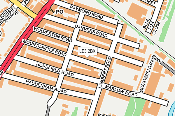 LE3 2BX map - OS OpenMap – Local (Ordnance Survey)