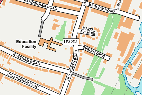 LE3 2DA map - OS OpenMap – Local (Ordnance Survey)