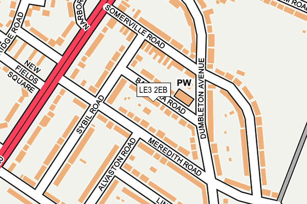 LE3 2EB map - OS OpenMap – Local (Ordnance Survey)