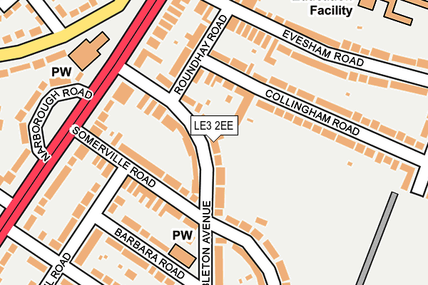 LE3 2EE map - OS OpenMap – Local (Ordnance Survey)