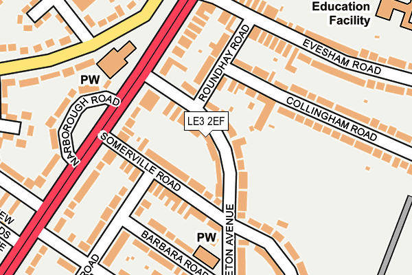 LE3 2EF map - OS OpenMap – Local (Ordnance Survey)