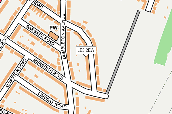 LE3 2EW map - OS OpenMap – Local (Ordnance Survey)