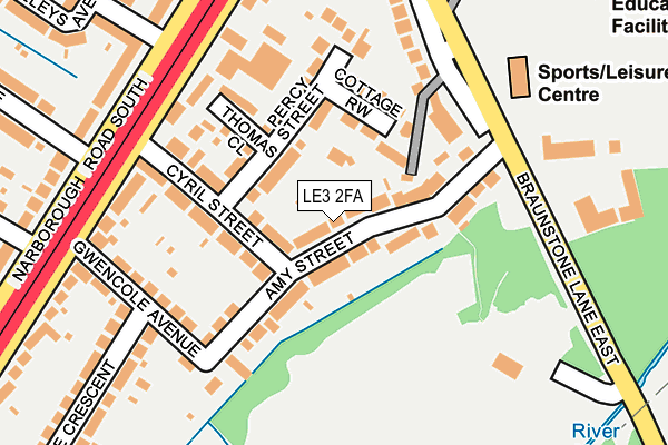 LE3 2FA map - OS OpenMap – Local (Ordnance Survey)