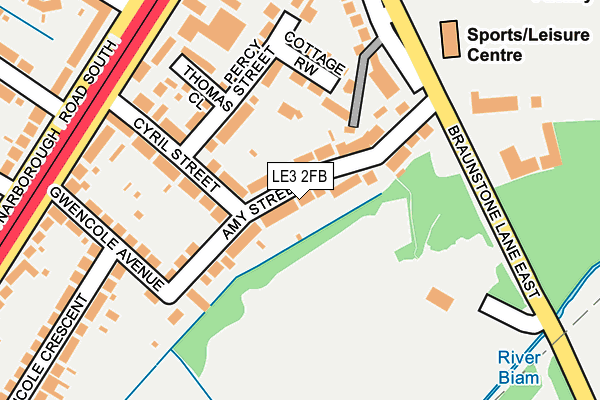 LE3 2FB map - OS OpenMap – Local (Ordnance Survey)