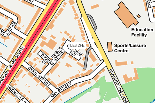 LE3 2FE map - OS OpenMap – Local (Ordnance Survey)