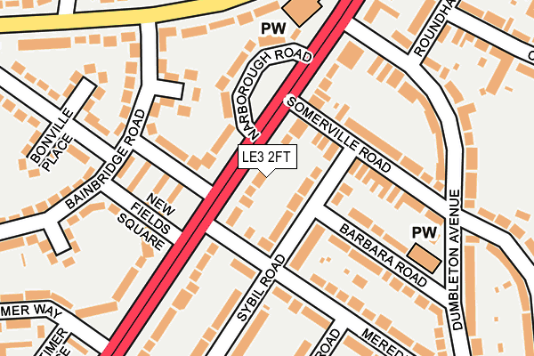 LE3 2FT map - OS OpenMap – Local (Ordnance Survey)
