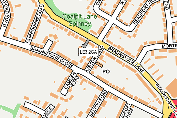 LE3 2GA map - OS OpenMap – Local (Ordnance Survey)