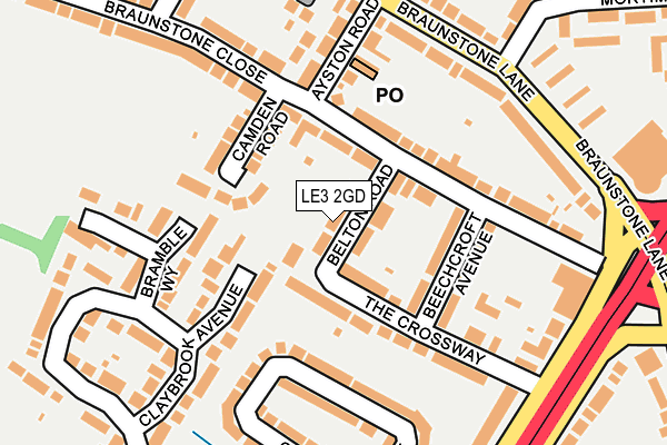 LE3 2GD map - OS OpenMap – Local (Ordnance Survey)