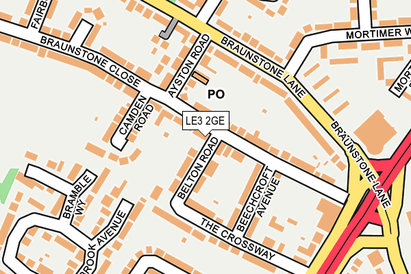 LE3 2GE map - OS OpenMap – Local (Ordnance Survey)
