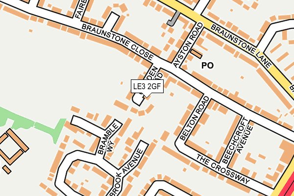 LE3 2GF map - OS OpenMap – Local (Ordnance Survey)