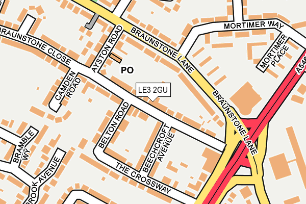 LE3 2GU map - OS OpenMap – Local (Ordnance Survey)