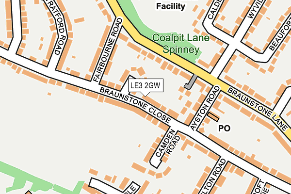 LE3 2GW map - OS OpenMap – Local (Ordnance Survey)