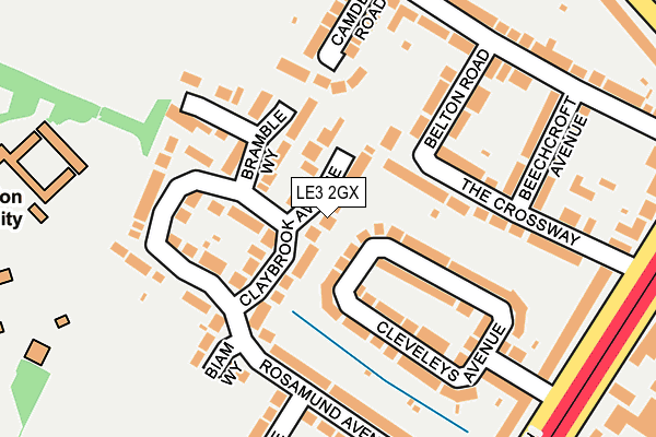 LE3 2GX map - OS OpenMap – Local (Ordnance Survey)