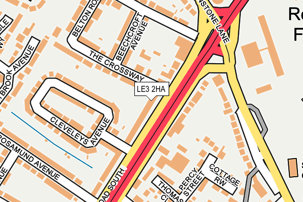 LE3 2HA map - OS OpenMap – Local (Ordnance Survey)