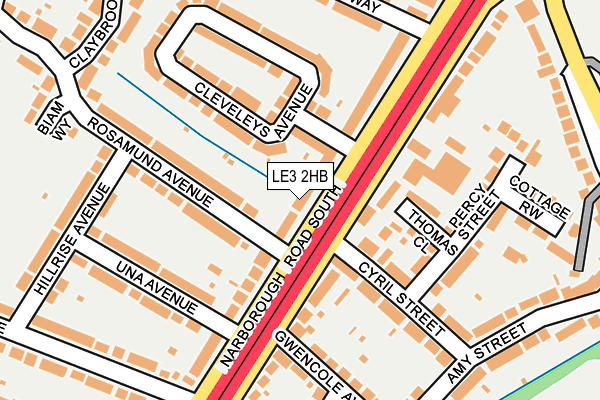 LE3 2HB map - OS OpenMap – Local (Ordnance Survey)