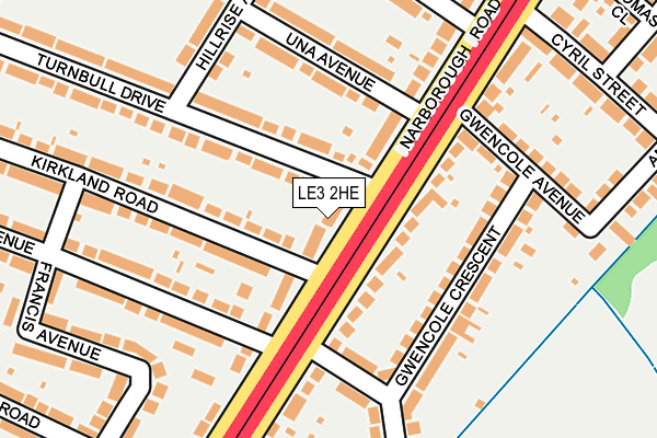 LE3 2HE map - OS OpenMap – Local (Ordnance Survey)