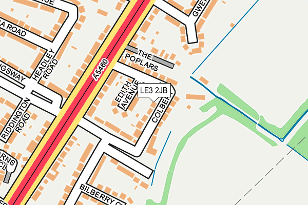 LE3 2JB map - OS OpenMap – Local (Ordnance Survey)