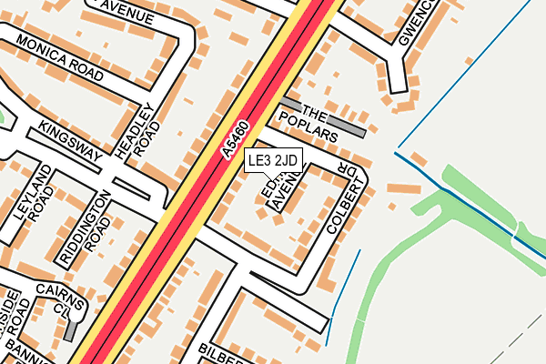 LE3 2JD map - OS OpenMap – Local (Ordnance Survey)
