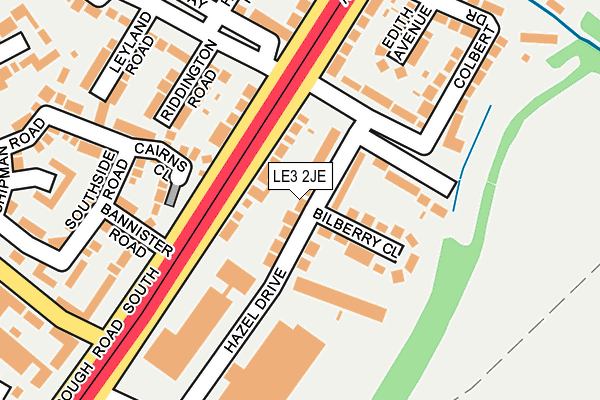 LE3 2JE map - OS OpenMap – Local (Ordnance Survey)