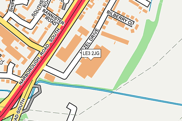 LE3 2JG map - OS OpenMap – Local (Ordnance Survey)