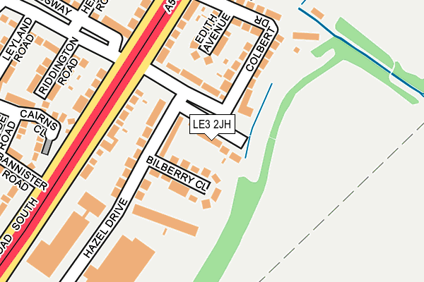 LE3 2JH map - OS OpenMap – Local (Ordnance Survey)