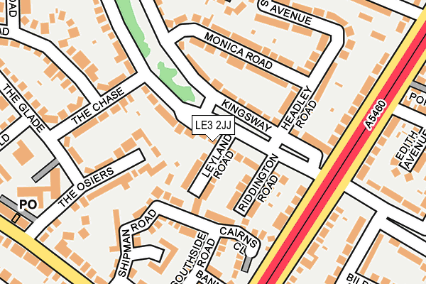 LE3 2JJ map - OS OpenMap – Local (Ordnance Survey)