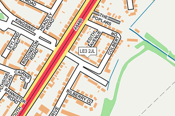LE3 2JL map - OS OpenMap – Local (Ordnance Survey)