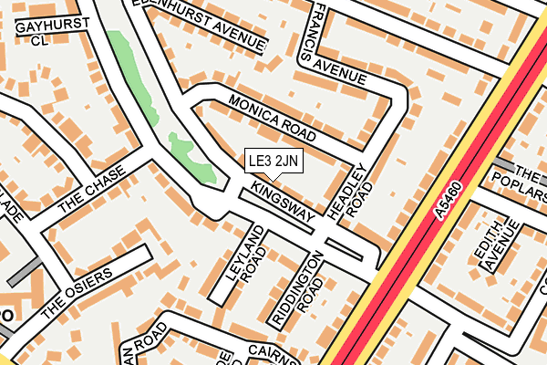 LE3 2JN map - OS OpenMap – Local (Ordnance Survey)
