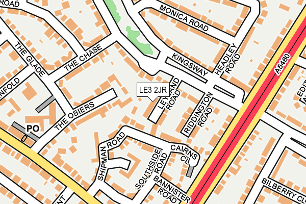 LE3 2JR map - OS OpenMap – Local (Ordnance Survey)