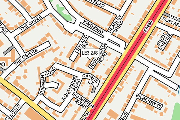 LE3 2JS map - OS OpenMap – Local (Ordnance Survey)