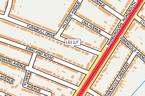 LE3 2JT map - OS OpenMap – Local (Ordnance Survey)