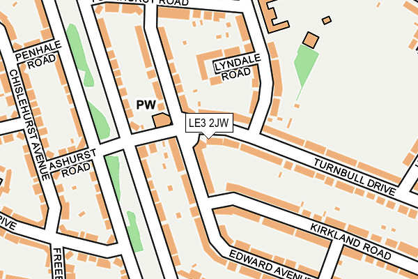 LE3 2JW map - OS OpenMap – Local (Ordnance Survey)