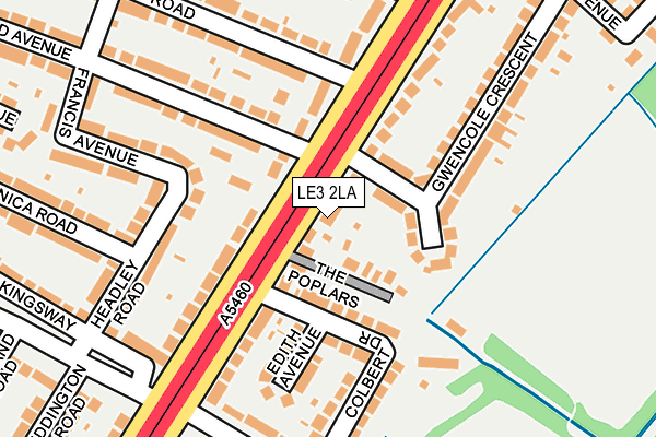 LE3 2LA map - OS OpenMap – Local (Ordnance Survey)