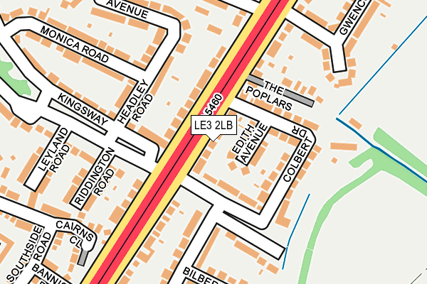 LE3 2LB map - OS OpenMap – Local (Ordnance Survey)