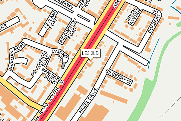LE3 2LD map - OS OpenMap – Local (Ordnance Survey)