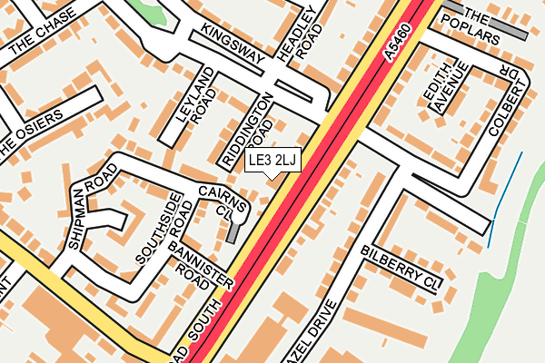 LE3 2LJ map - OS OpenMap – Local (Ordnance Survey)
