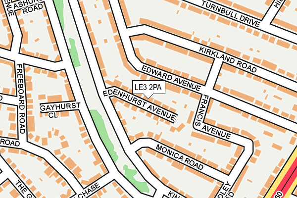 LE3 2PA map - OS OpenMap – Local (Ordnance Survey)