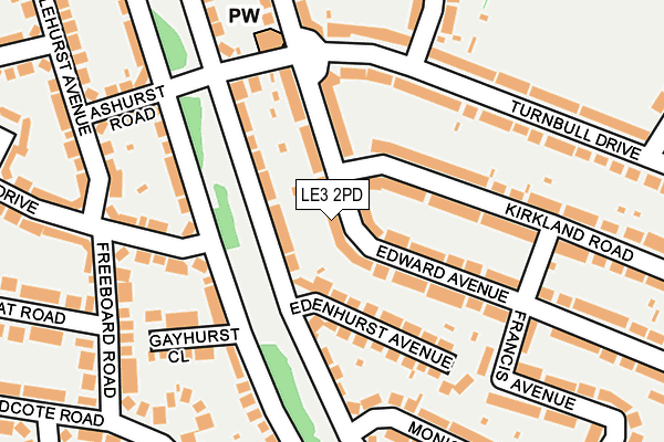 LE3 2PD map - OS OpenMap – Local (Ordnance Survey)