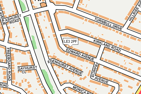 LE3 2PF map - OS OpenMap – Local (Ordnance Survey)