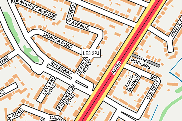 LE3 2PJ map - OS OpenMap – Local (Ordnance Survey)