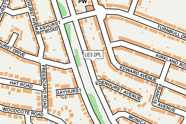 LE3 2PL map - OS OpenMap – Local (Ordnance Survey)