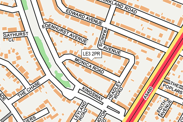 LE3 2PR map - OS OpenMap – Local (Ordnance Survey)