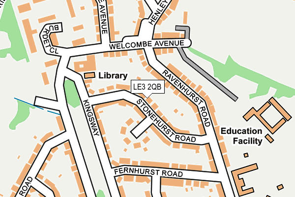 LE3 2QB map - OS OpenMap – Local (Ordnance Survey)