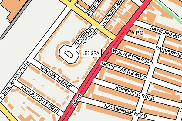 LE3 2RA map - OS OpenMap – Local (Ordnance Survey)