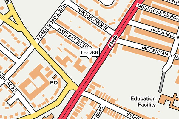 LE3 2RB map - OS OpenMap – Local (Ordnance Survey)