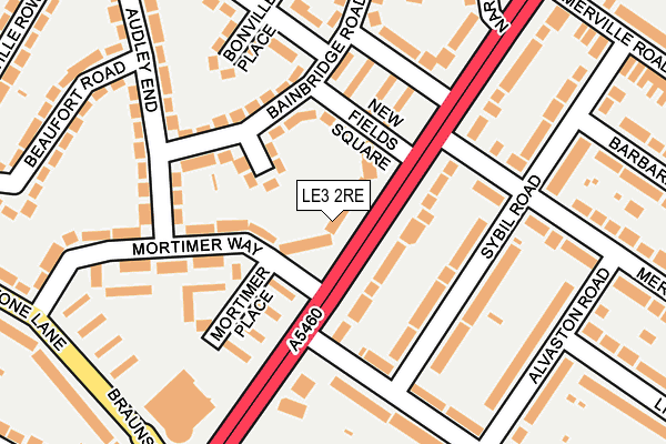 LE3 2RE map - OS OpenMap – Local (Ordnance Survey)