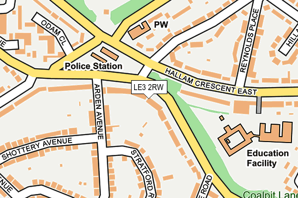 LE3 2RW map - OS OpenMap – Local (Ordnance Survey)