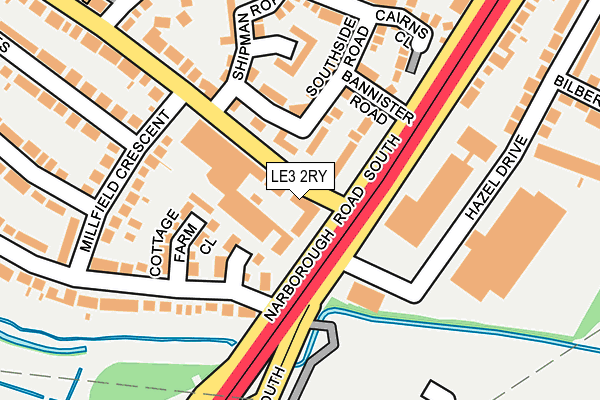 LE3 2RY map - OS OpenMap – Local (Ordnance Survey)