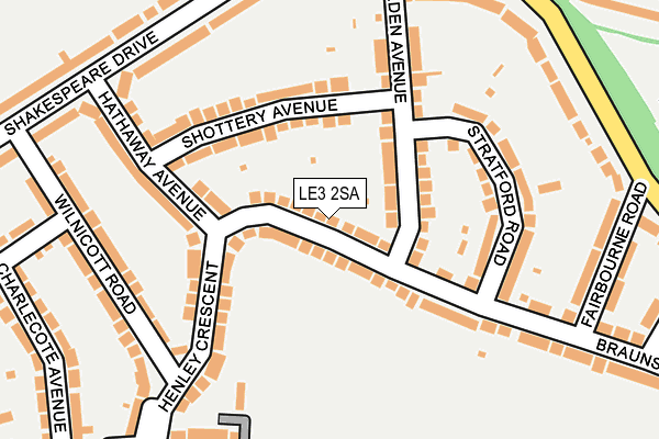 LE3 2SA map - OS OpenMap – Local (Ordnance Survey)
